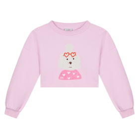 Daily Brat Sweater Roze Hond Cropped