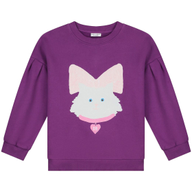Daily Brat Sweater Paars Kitty Cat