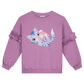 Daily Brat Sweater Paars Poezenprint