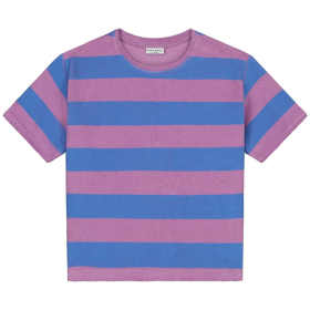 Daily Brat T-shirt Blauw/Paars Strepen Badstof
