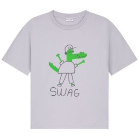 Daily Brat T-shirt grijs swag krokodil