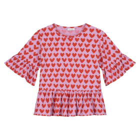 Daily Brat T-shirt Paars/Rood Hartjes