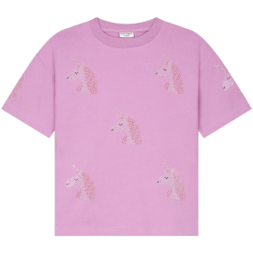 Daily Brat T-shirt paars unicorn met strass