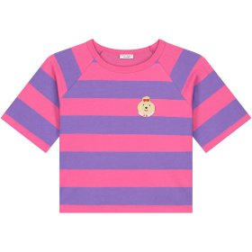 Daily Brat T-shirt Roze/Paars Hond Strepen