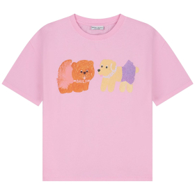 Daily Brat T-shirt roze puppy
