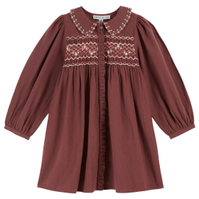 Emile Et Ida Jurk Bruin Bloemen Ruffle