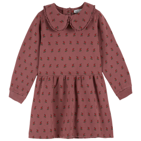 Emile Et Ida Jurk Bruin/Rood Bloemen Kraag