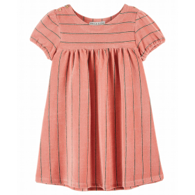 Emile Et Ida Jurk Roze/Groen Strepen Badstof