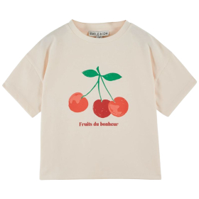 Emile et Ida T-shirt creme kersenprint