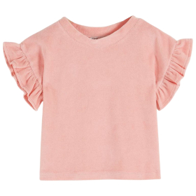 Emile et Ida t-shirt roze ruffle badstof