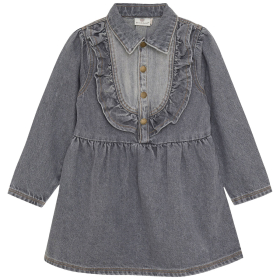 Enfant Jurk Grijs Ruffle Denim