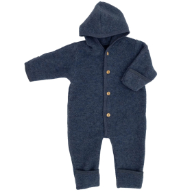 Engel Natur Overall Blauw Wol Fleece Blue Melange