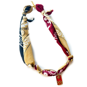 Feestbeest Bandana Ketting Blauw/Beige/Rood