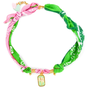Feestbeest Bandana Ketting Groen/Roze