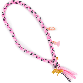 Feestbeest Ibiza Ketting Roze/Creme/Zwart