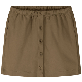 Gray Label rok bruin woody van zacht katoen met elastische tailleband en rechte pasvorm, minimalistisch design