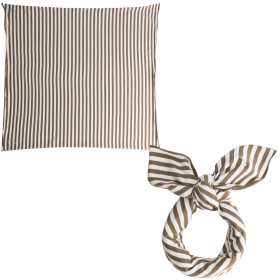 Gray Label swaddle 2-in-1 sjaal en haarband bruin crème strepen woody van zacht biologisch katoen met minimalistisch design