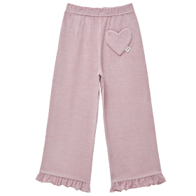 House Of Jamie Broek Wide Paars Ruffle Badstof