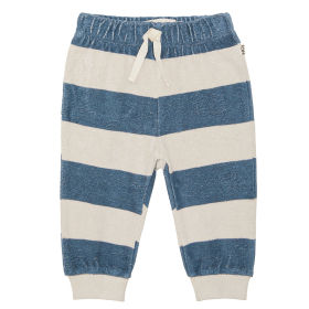 House Of Jamie Joggingbroek Creme/Blauw Strepen Badstof Baby