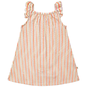 House Of Jamie Jurk Creme/Roze/Paars Strepen Ruffle