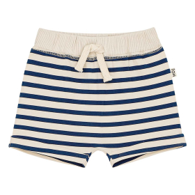 House Of Jamie Korte Broek Creme/Blauw Strepenprint