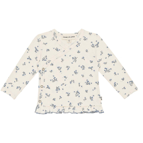 House Of Jamie Overslag Longsleeve Creme/Blauw Bloemenprint