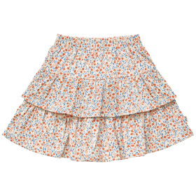 House Of Jamie Rok Creme/Roze/Blauw Bloemen Ruffle