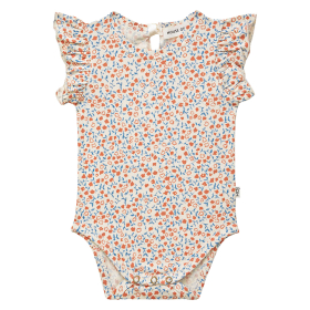 House Of Jamie Romper Creme/Roze/Blauw Bloemen Ruffle