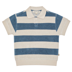 House Of Jamie T-shirt Creme/Blauw Strepen Kraag Badstof