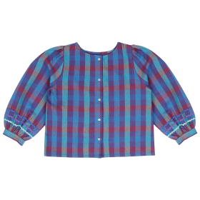 Jenest Blouse Blauw/Paars Ruiten