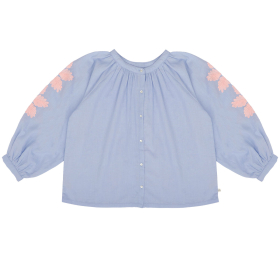 Jenest Blouse Blauw/Roze Bloemen