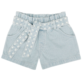 Jenest Korte Broek Blauw Band Ruffle