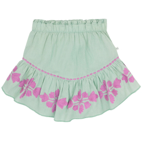 Jenest rok groen/roze bloemen