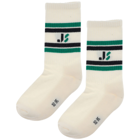 Jenest Sok Creme/Groen/Zwart JS Strepen