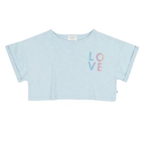 Jenest T-shirt blauw love cropped
