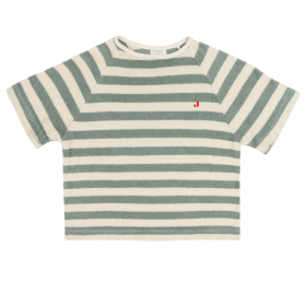 Jenest T-shirt groen/creme badstof