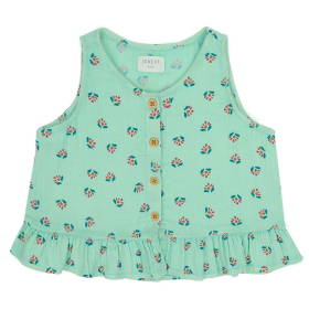 Jenest top groen bloemen