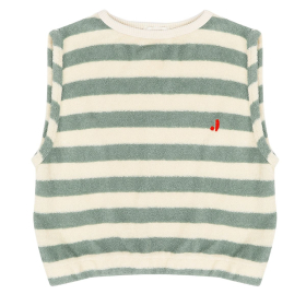 Jenest top groen/creme badstof