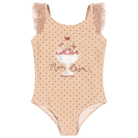 Konges Slojd badpak roze met stipjes en tule cherry