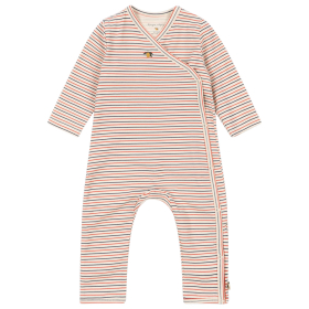 Konges slojd newborn boxpak beige met rood en blauw strepen en overslagsluiting