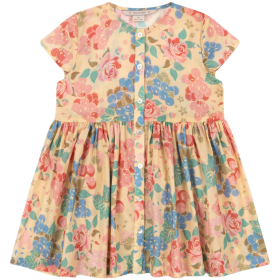 Konges Slojd jurk beige/roze/blauw bloomiegrape