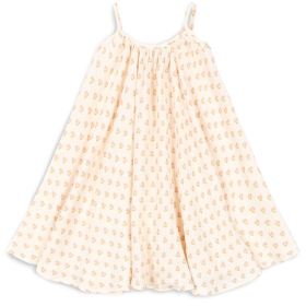 Konges Slojd coco strapp dress - jurk carta rosa voor meisjes creme bloemenprint