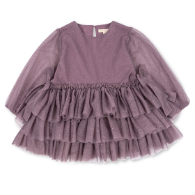 Konges Slojd Jurk Paars Glitter Tule Strikken