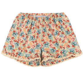 Konges Slojd korte broek beige/rood bloemen Vienna