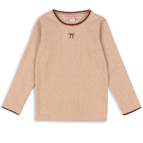 Konges Slojd Longsleeve Beige/Rood Strik Glitter