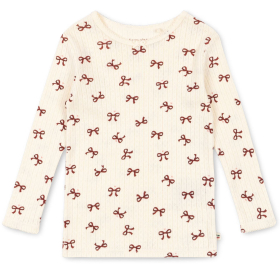Konges Slojd Longsleeve Creme/Rood Strikjes Pointelle