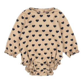 Konges Slojd Romper Beige/Blauw Hartjes