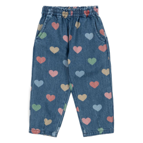 Konges Slojd Spijkerbroek Blauw/Groen/Rood Hartjes