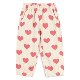 Konges Slojd Spijkerbroek Creme/Roze Hartjes