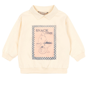 Konges Slojd sweater creme met polokraag snack time